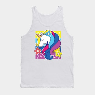 Cute Unicorn Surrounded By Flowers Tank Top